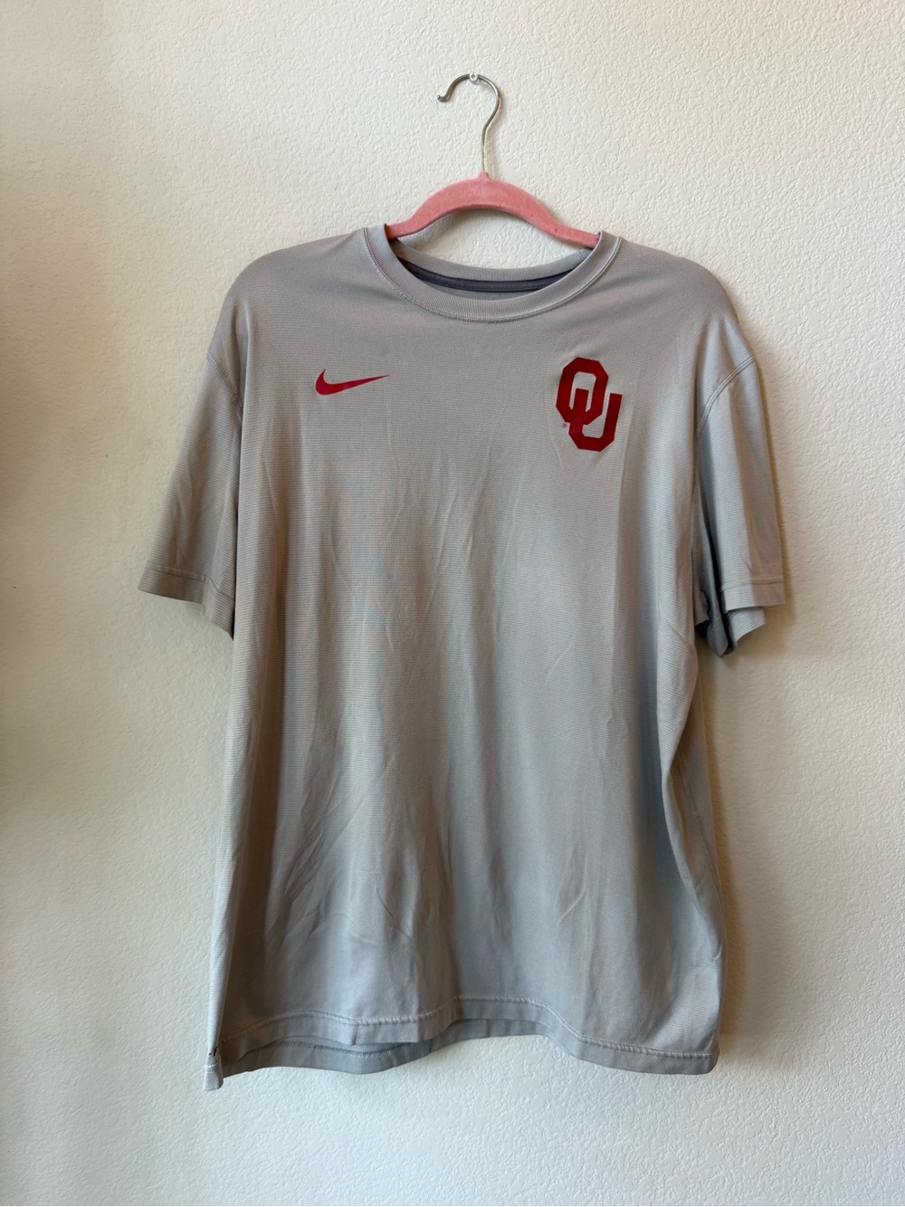 Nike Grey Performance Tee with Red OU Logo